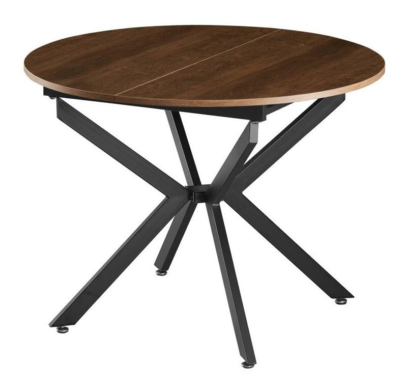 Rozkládací jídelní stůl Amero (dub tmavý + černá) (pro 4-6 osob)