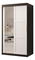 Šatní skříň Riven 2 100 (černá matná + bílá matná) (se zrcadlem)