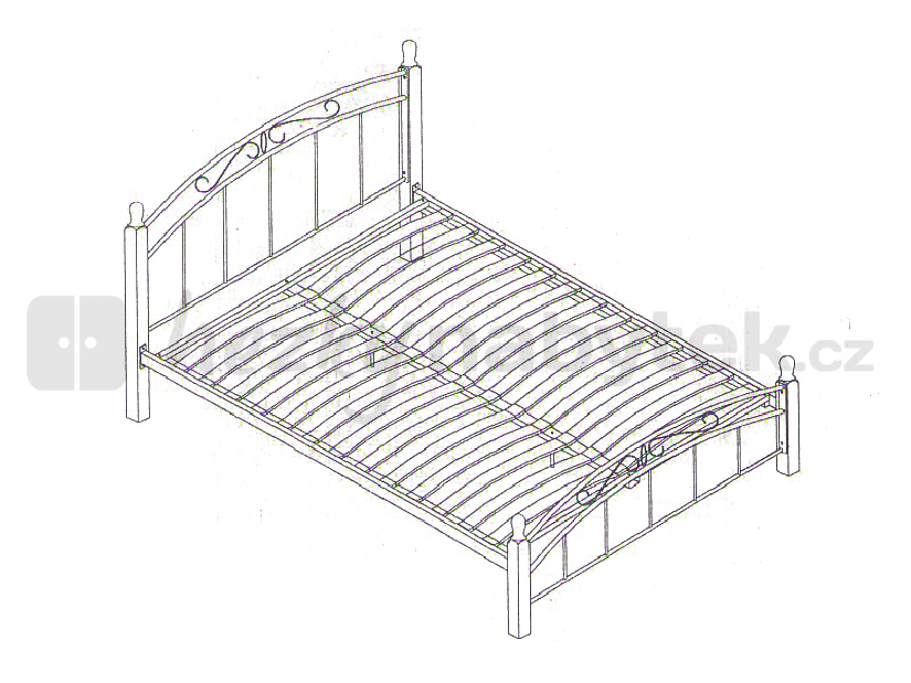Manželská postel 140 cm Dolores (s roštem) *výprodej
