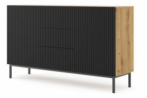 Komoda 2D3S 150 Rowanna (dub artisan + černá)
