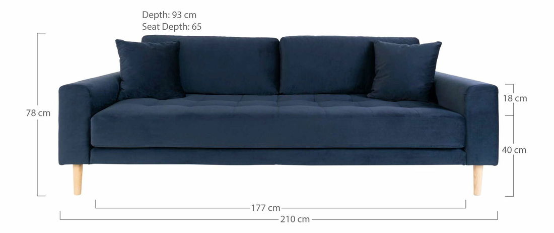 Pohovka trojsedačka Lvaveriaora 3 (modrá)