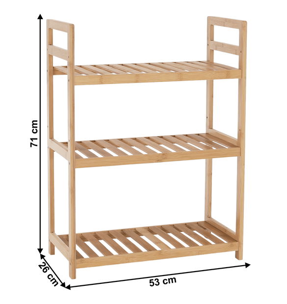 Regál 3-policový Andor TYP 1 (přírodní bambus)