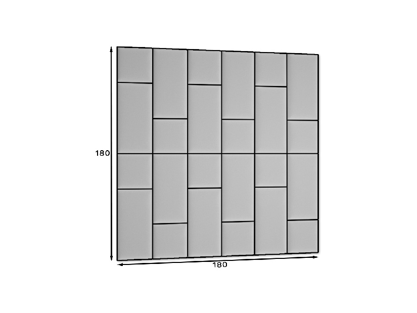 Set 24 čalouněných panelů Quadra 180x180 cm (růžová)