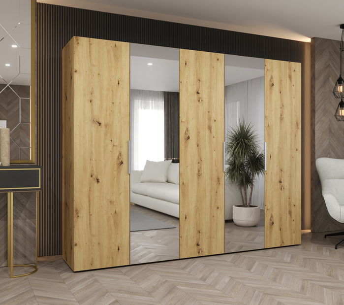 Šatní skříň 250 cm Mirabella 2 (dub artisan + kašmír)