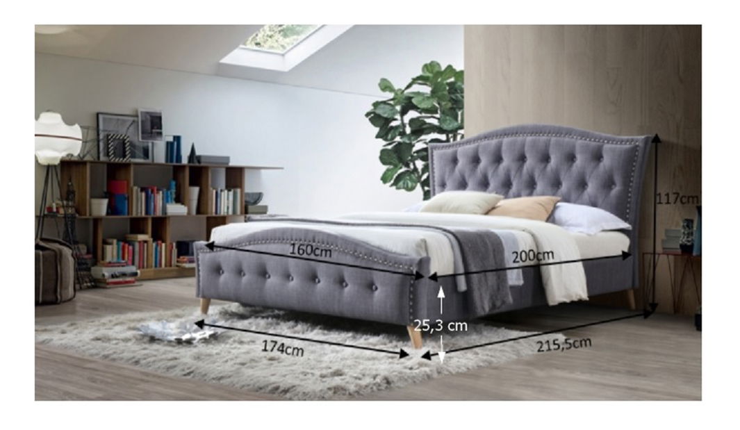 Manželská postel 160 cm Giovana (s roštem)