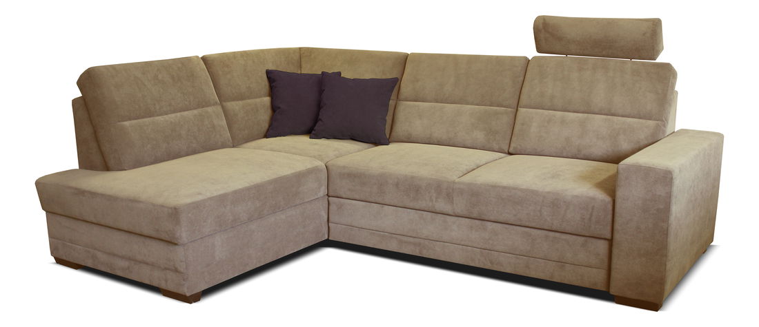 Rohová sedací souprava Nelson 3 L+2F (světle hnědá + tmavě hnědá) (L)