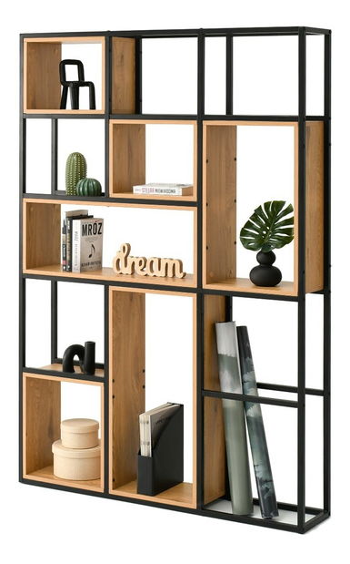 Regál Julia (dub + černá)