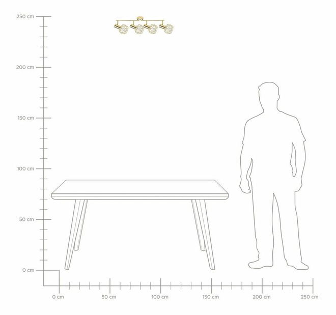 Závěsná lampa Caldas (zlatá)