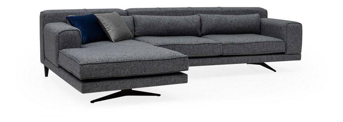 Rohová sedačka Jivagona (L) (šedá + černá)