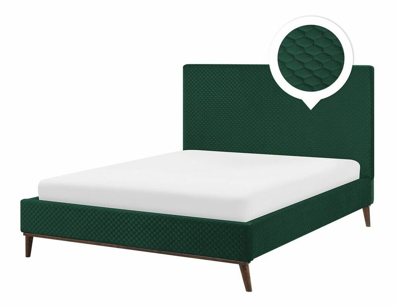 Manželská postel 140 cm BARON (s roštem) (zelená)