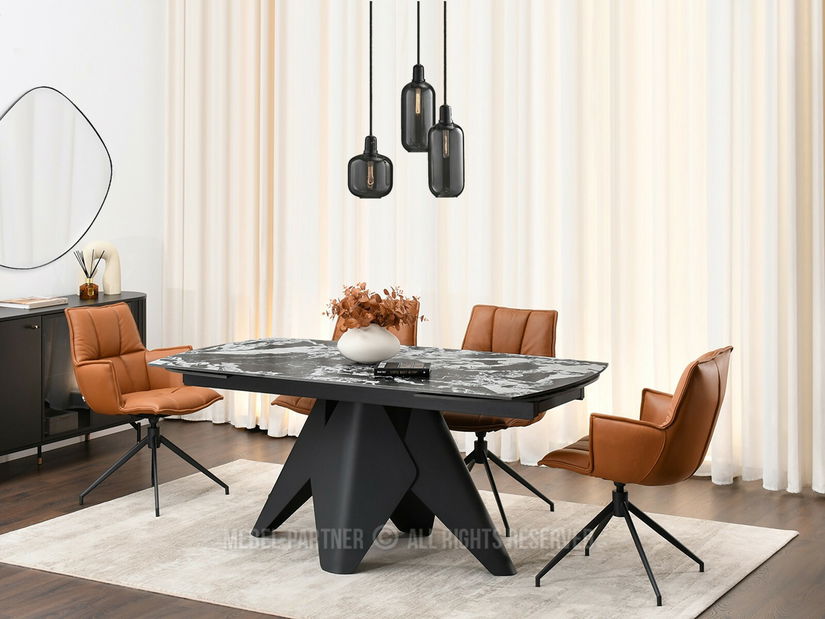 Jídelní stůl Noruega (mramor + černá)