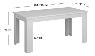 Rozkládací jídelní stůl Ethan (bílá) (pro 6 až 8 osob)