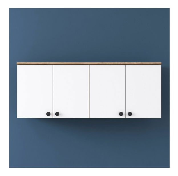 Závěsná skříňka Bivake 1 (ořech + bílá)