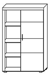 Policová skříň Salford S2 (švestka + krémová)