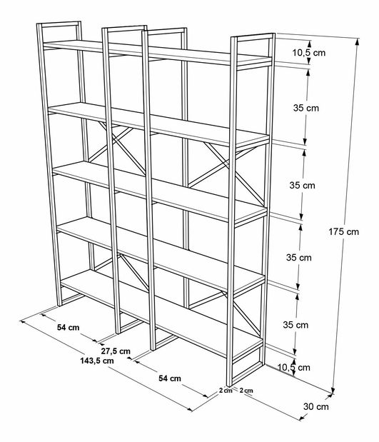Regál Vega 5 (Borovice antlantic)