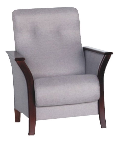 Křeslo Tomas 1F světlá šedá + ořech tmavý