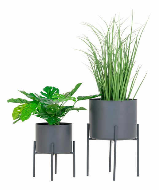 Set 2 ks květináčů Pmiloriaina (šedá)