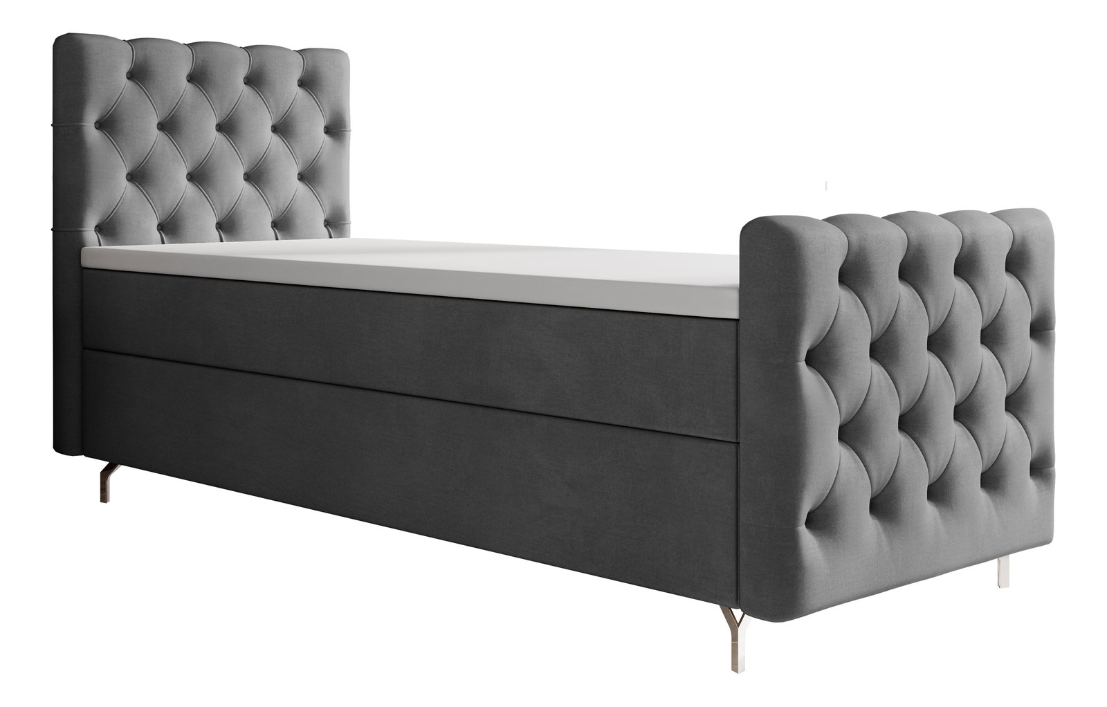 Jednolůžková postel 90 cm Clinton Bonell (tmavě šedá) (s roštem, bez úl. prostoru)
