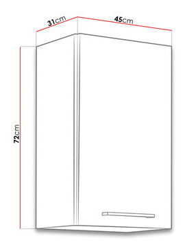 Horní kuchyňská skříňka Bronte 45 G-72 1F (dub lancelot + matera)