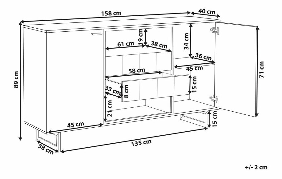 Komoda Bijoux (světlé dřevo)