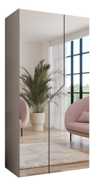 Šatní skříň Alaris 3 100 (kašmír) (se zrcadlem)