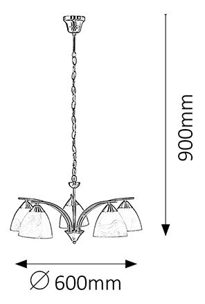 Lustr Tristan 7205 (saténová chromová + rýžové kamenné sklo)