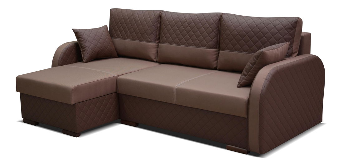 Rohová sedací souprava Vilho (hnědá) (L)