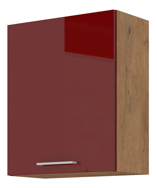 Horní kuchyňská skříňka Virion 60 G 72 1F (dub lancelot + bordó)