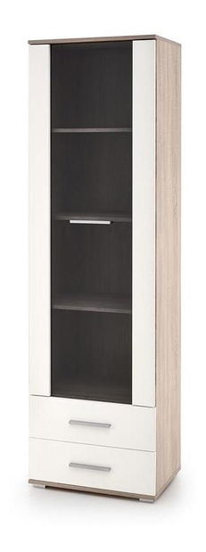 Vitrína Lappa (bílá + dub sonoma