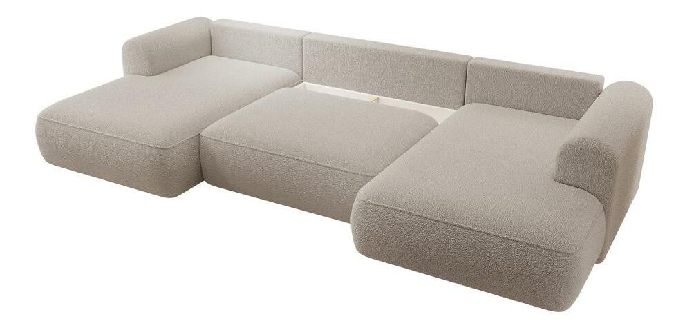 Rohová sedací souprava ve tvaru U Olivo U (P) (světlobéžová + černá)