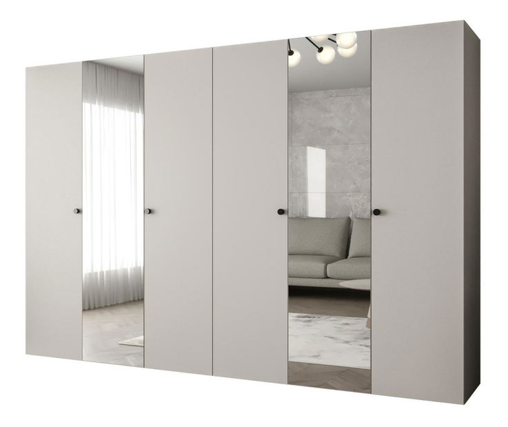 Šatní skříň 300 cm Parna 2 (kašmír + černá)