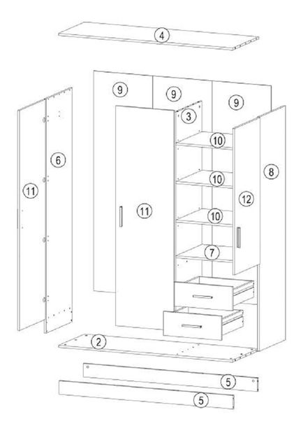 Šatní skříň Amo Typ 2 (buk)