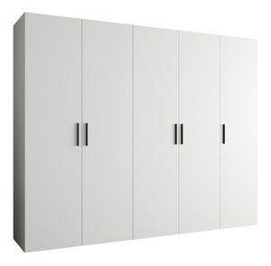 Šatní skříň 250 cm Borry 1 (bílá + černá)