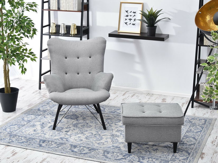 Relaxační křeslo Dawntawn (šedá + černá)