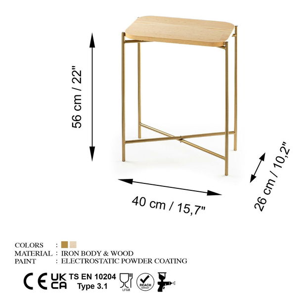 Konferenční stolek Museli 1 (zlatá + přírodní)