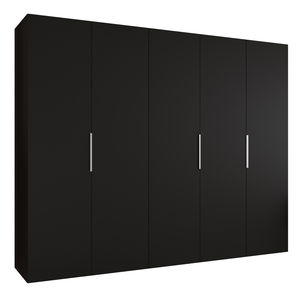 Šatní skříň 250 cm Mirabella 1 (černá + kašmír)