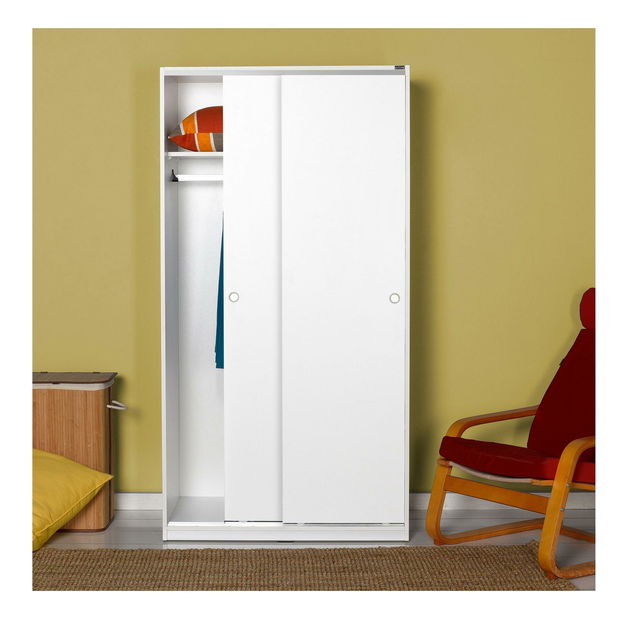 Šatní skříň s posuvnými dveřmi Seworella 2 (bílá)