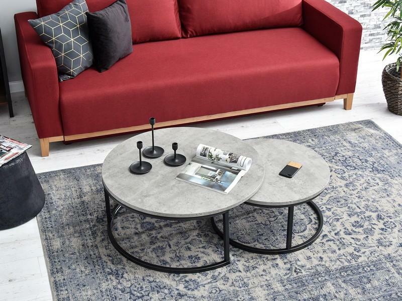 Konferenční stolek Kolja Zest Xl (beton + černá)