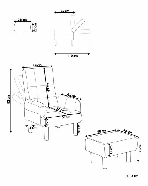 Křeslo OLAINE (šedá)