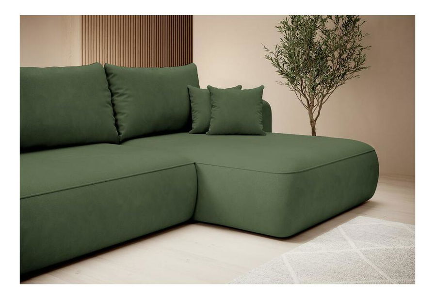 Rohová sedací souprava Fergie (P) (olivová + černá)