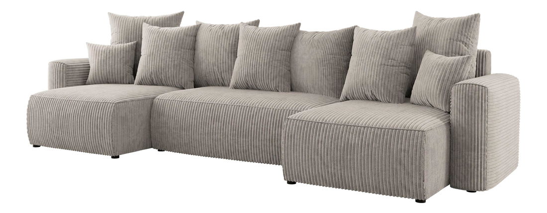 Rohová sedačka Denia U (světlohnědá) (L)