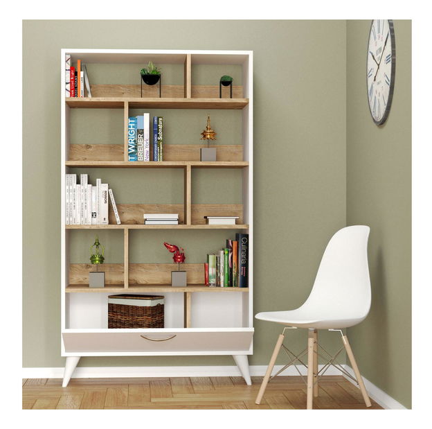 Regál Nuvopo 2 (bílá + borovice atlantická)