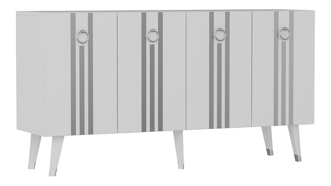  Konzolový stolek Pometu 2 (bílá + stříbrná)