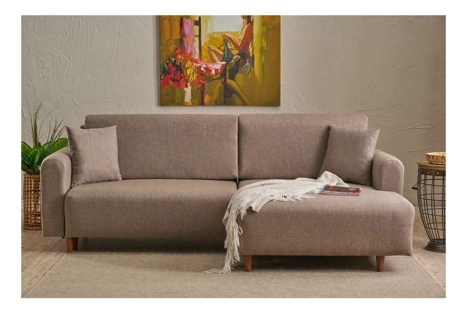 Rohová sedací souprava Minty (P) (hnědá)