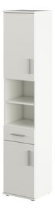 Vysoká koupelnová skříňka Leah 05 (bílá matná)