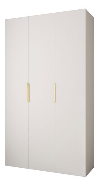 Šatní skříň 140 cm Carmela 50-4 (bílá + zlatá)