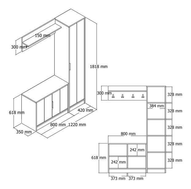  Předsíňová sestava Lusena (dub moonstone)