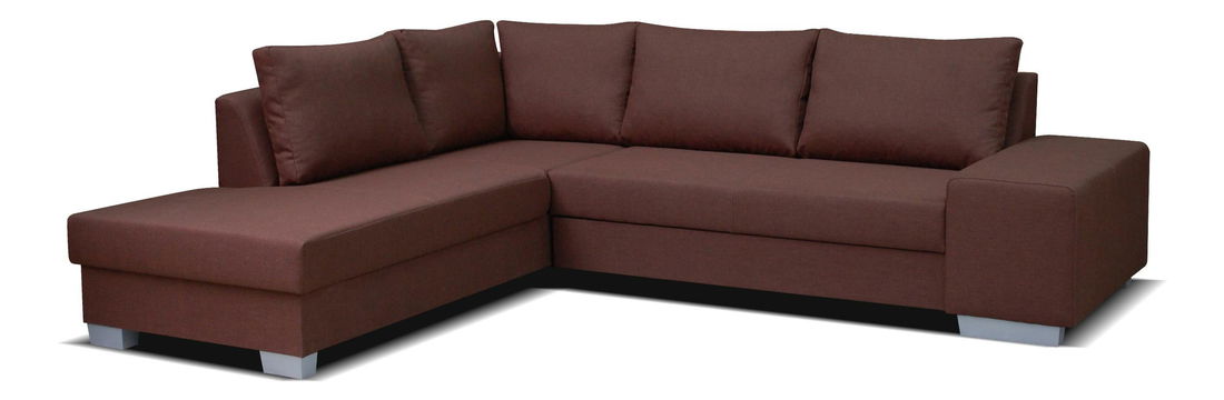Rohová sedací souprava Motum (hnědá) (L)