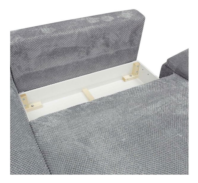 Rozkládací rohová sedačka Eran (šedá) (s úložným prostorem) (L)