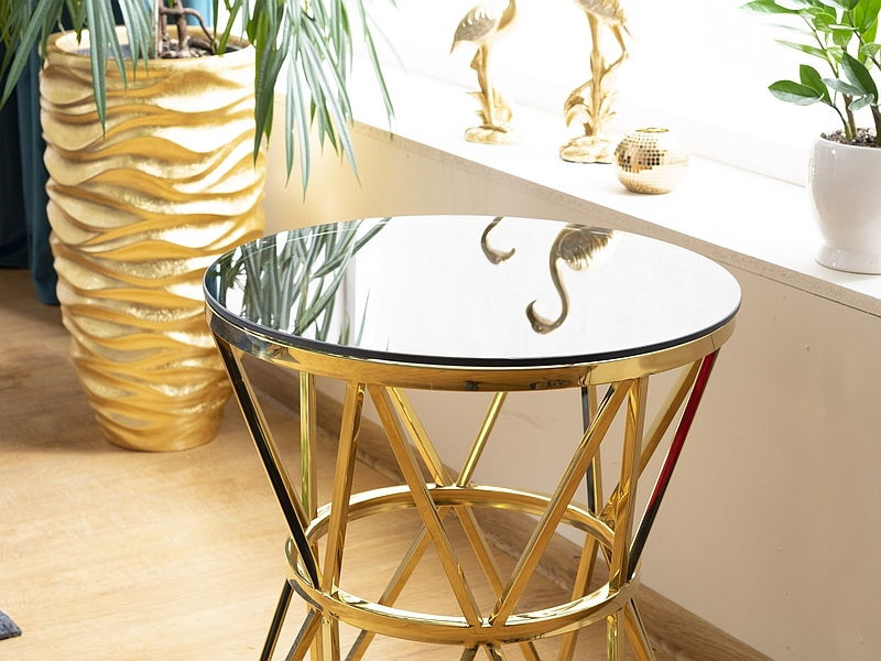 Konferenční stolek Carroll (sklo + zlatá)